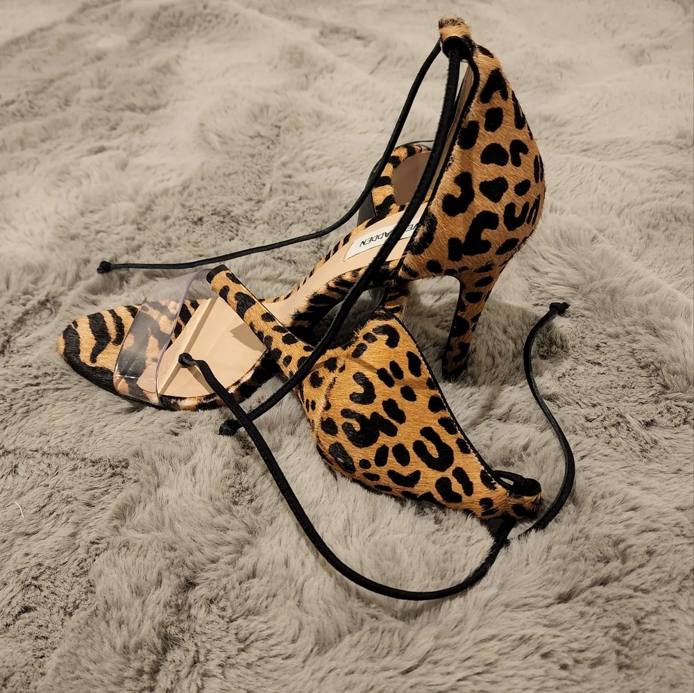 Steve Madden Fur Leopard Print Heel - Picture 1 of 3